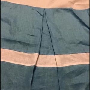 Custom crib bed skirt and rail guard blue/white